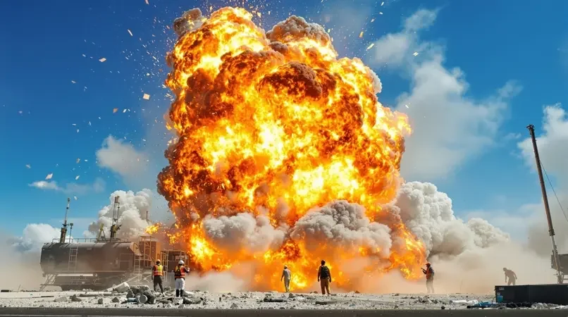 爆破戏实拍：那一刻，整个片场都安静了 - 爆破花絮影视情报